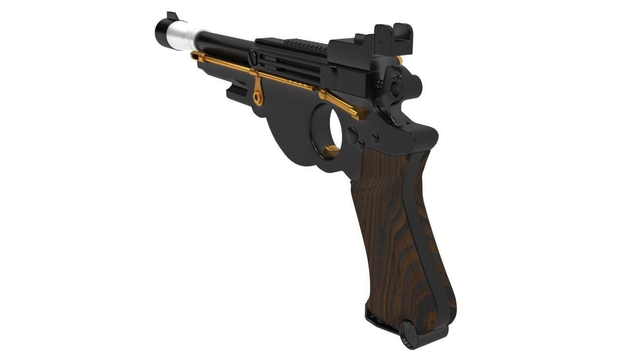 Mandalorian Blaster IB - 94 armor from Star Wars Prop lazer 3D model_11