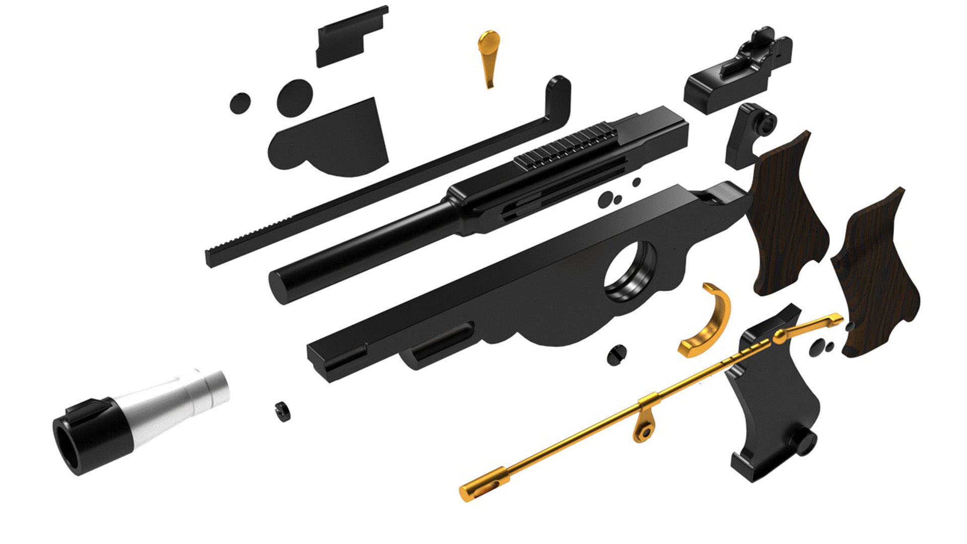 Mandalorian Blaster IB - 94 armor from Star Wars Prop lazer 3D model_2