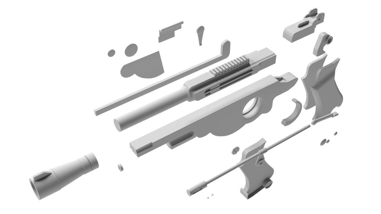 Mandalorian Blaster IB - 94 armor from Star Wars Prop lazer 3D model_18