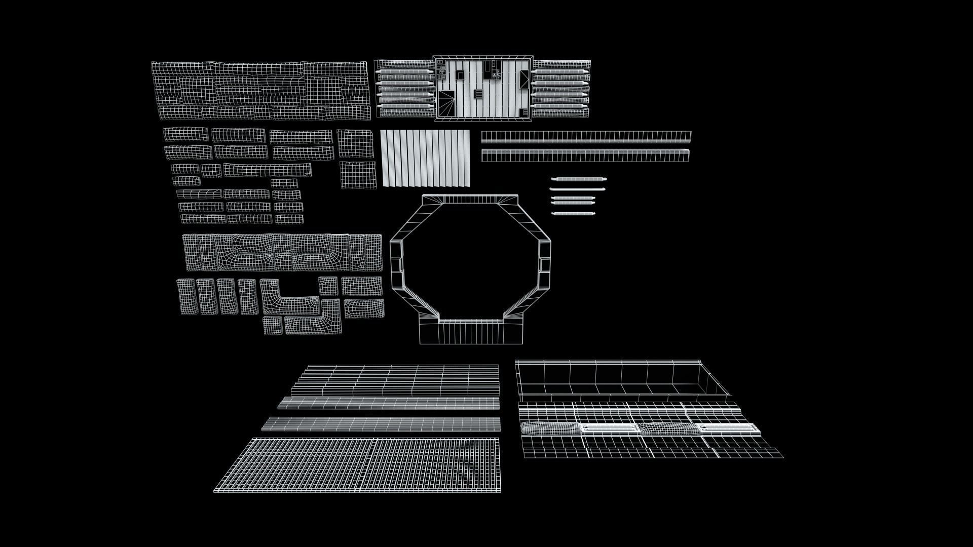 Space coridor alienkit 3D model_5