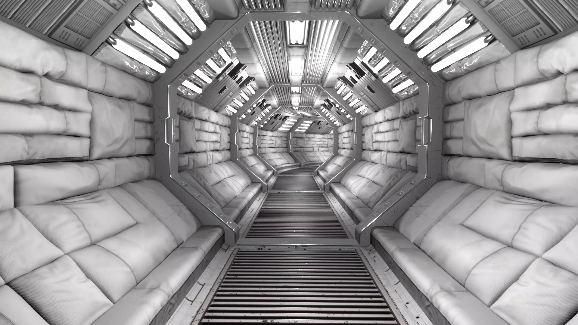 Space coridor alienkit 3D model_0