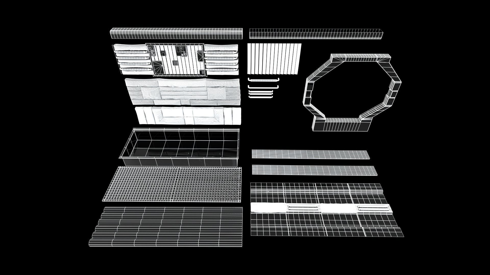 Space coridor alienkit 3D model_6