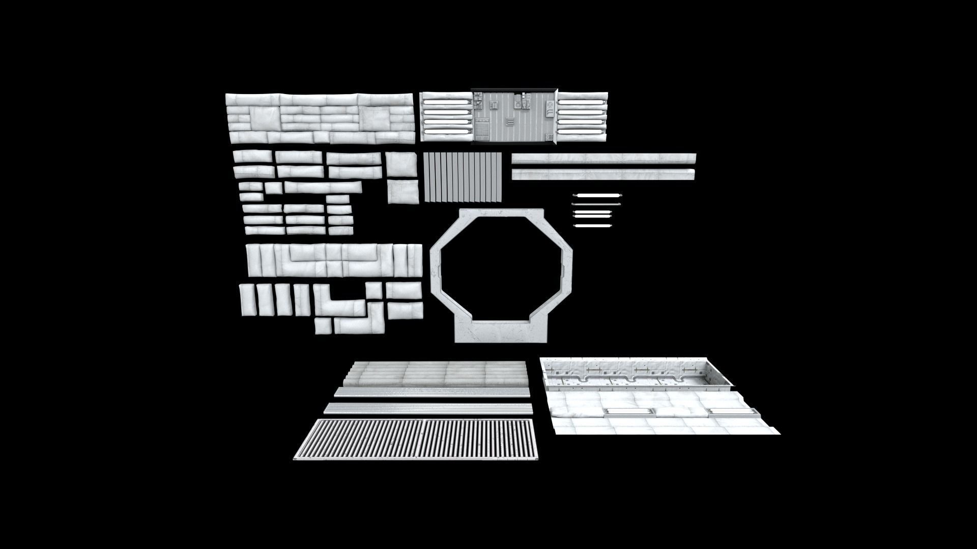 Space coridor alienkit 3D model_3