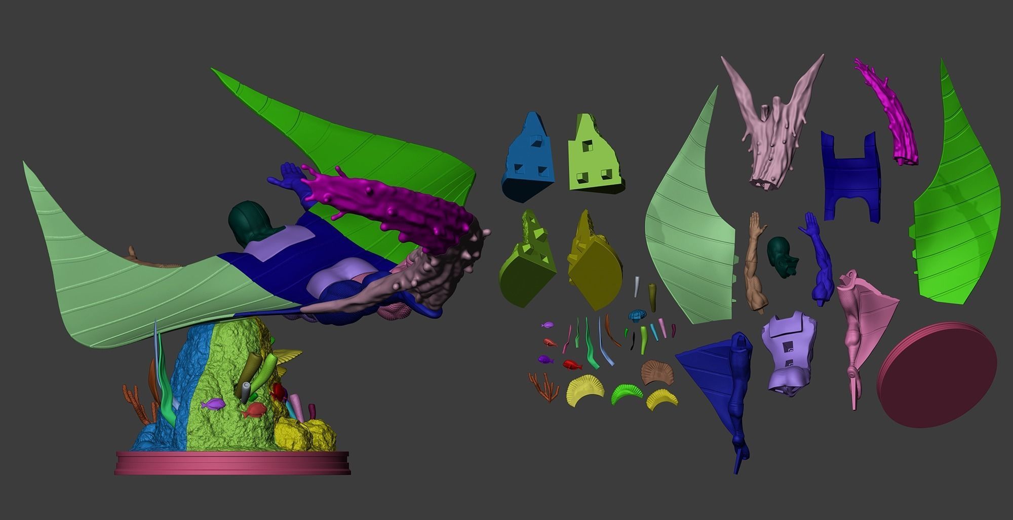 Stingray 3D print fan-art statue 3D print model_13