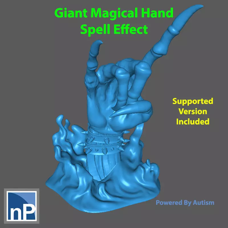 Giant Heavy Metal Hand Spell Effect Free 3D print model
