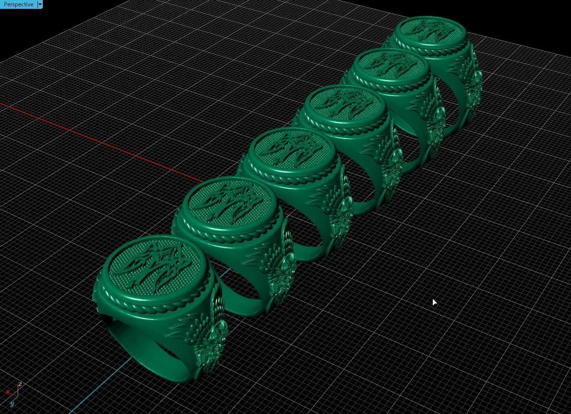 Ring Ukrainian Trident 3D print model_9