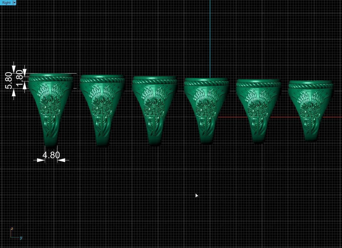 Ring Ukrainian Trident 3D print model_18