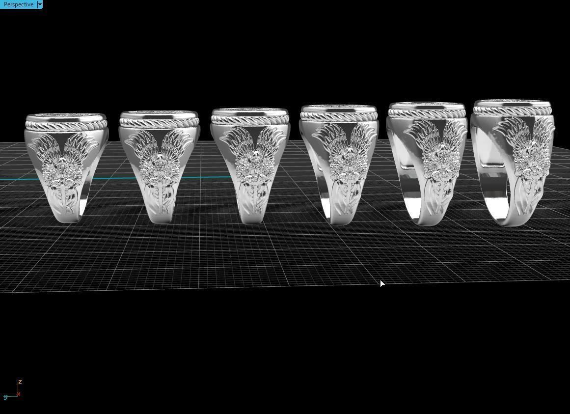 Ring Ukrainian Trident 3D print model_5
