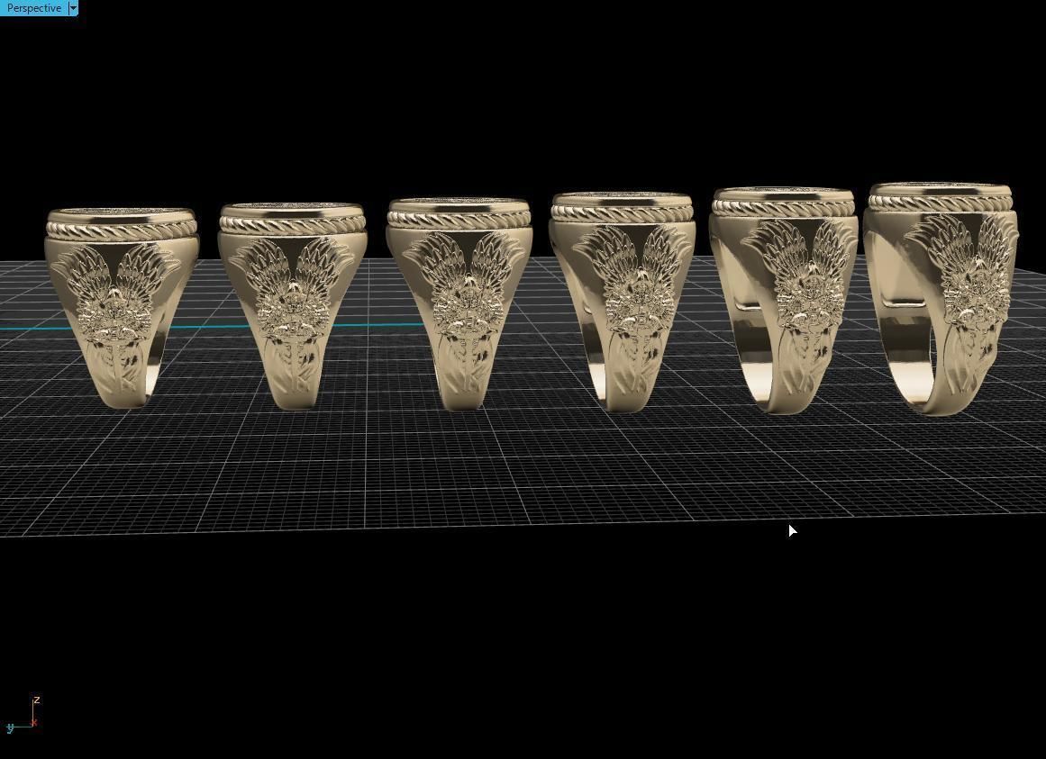 Ring Ukrainian Trident 3D print model_14