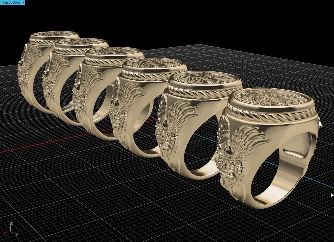 Ring Ukrainian Trident 3D print model_16
