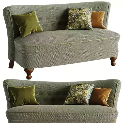 1st Dibs French Sofa Settee in Light Green Fabric