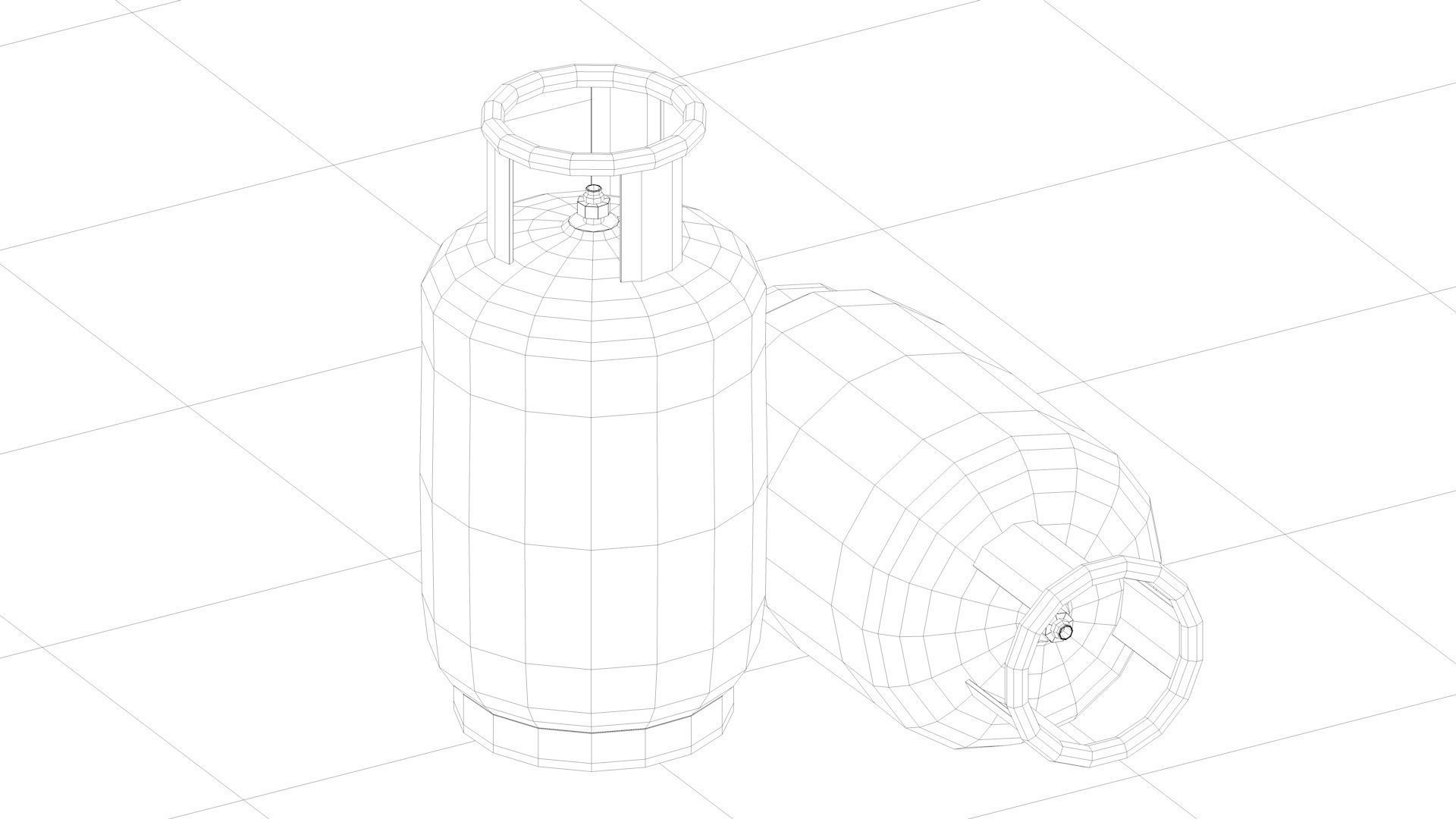 Rusty gas tank  kitchen utensils C4D model Low-poly 3D model_2