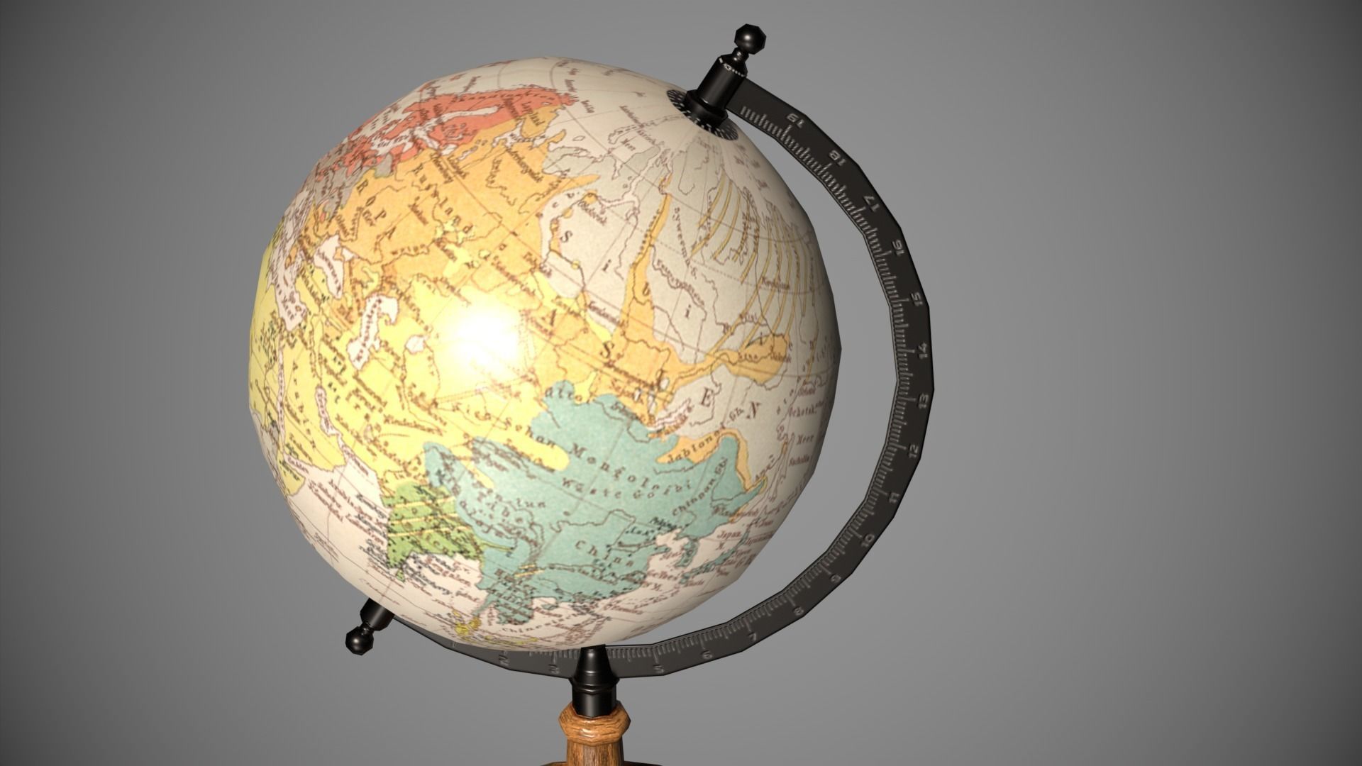 Globe Low-poly 3D model_7