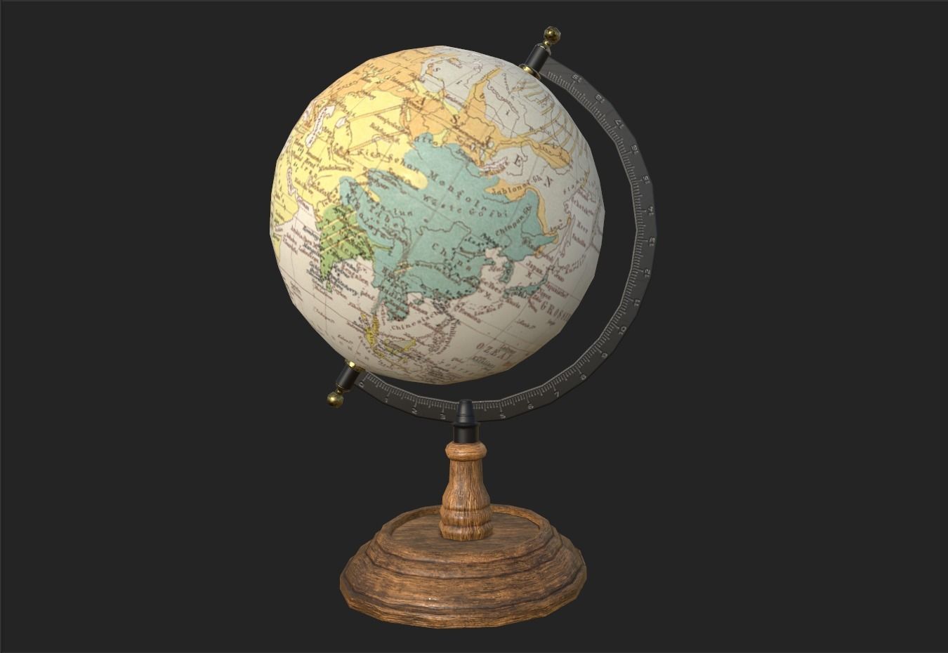Globe Low-poly 3D model_9