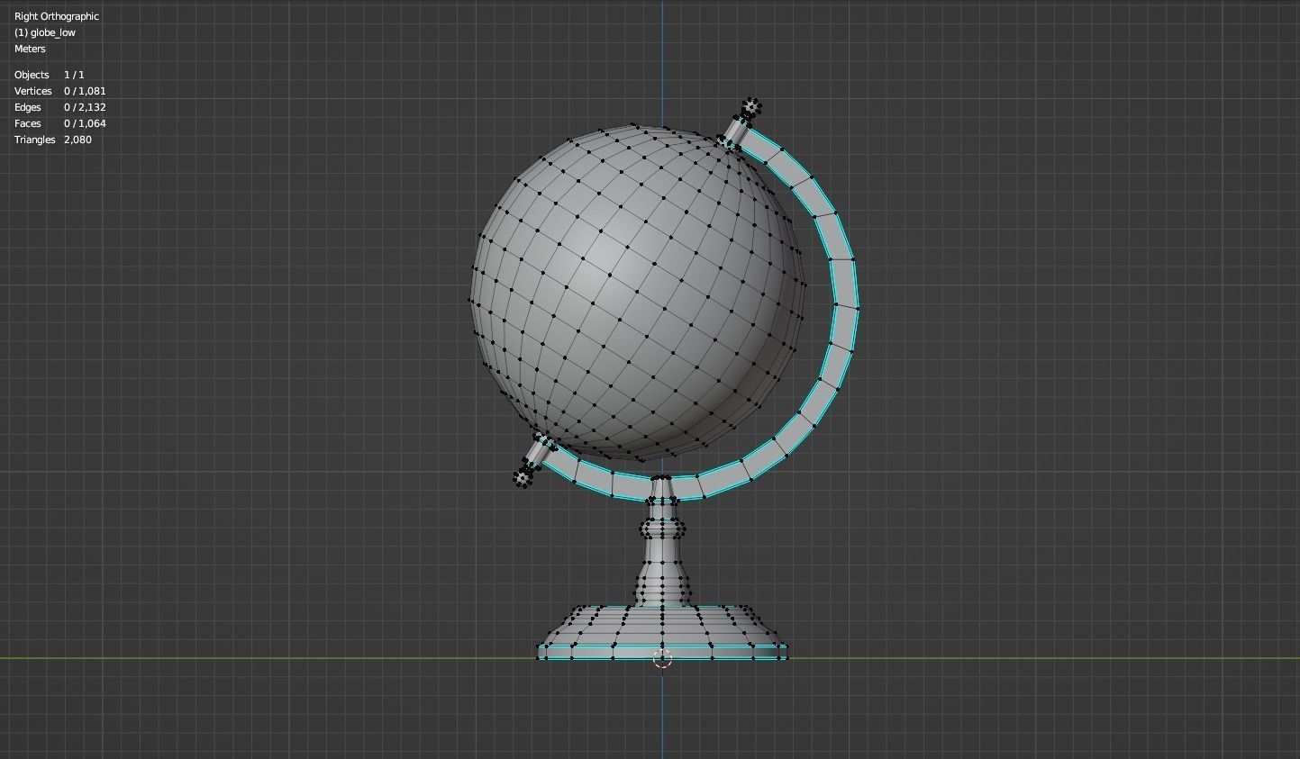 Globe Low-poly 3D model_16