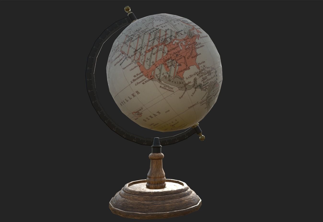 Globe Low-poly 3D model_10