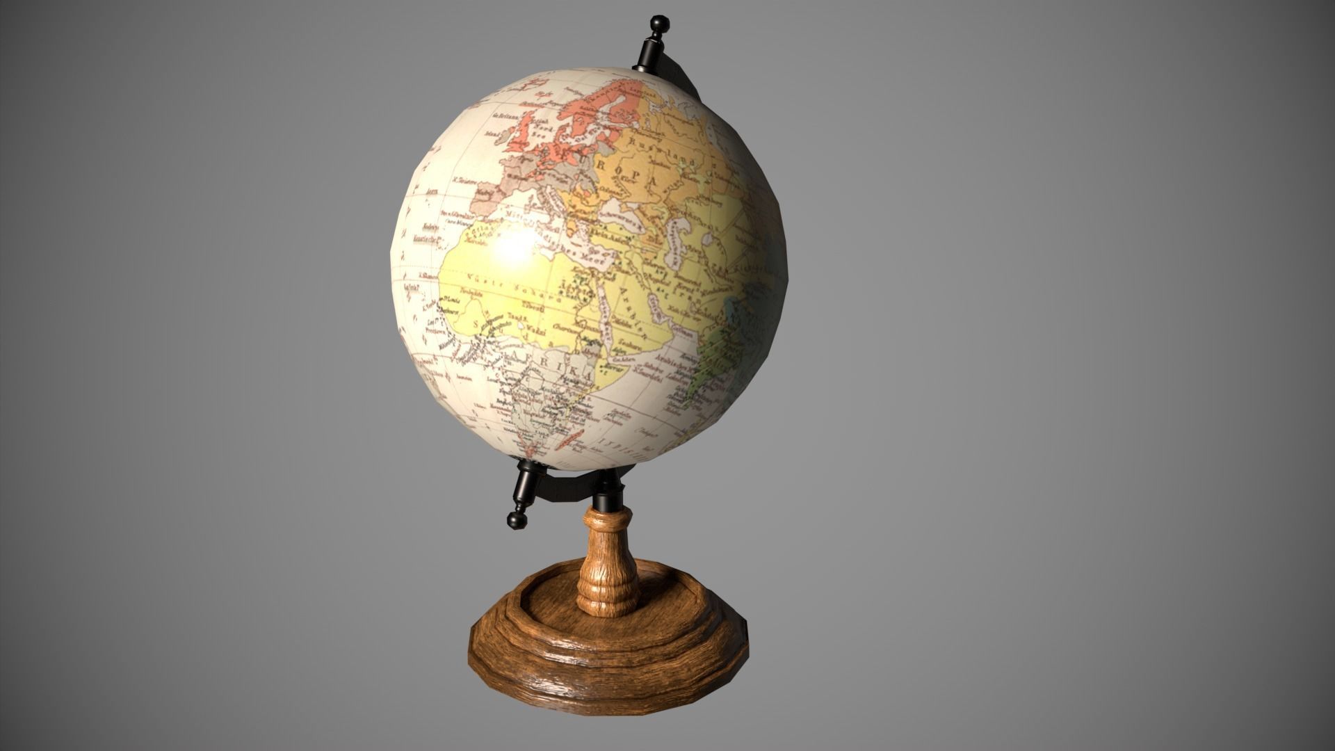 Globe Low-poly 3D model_3