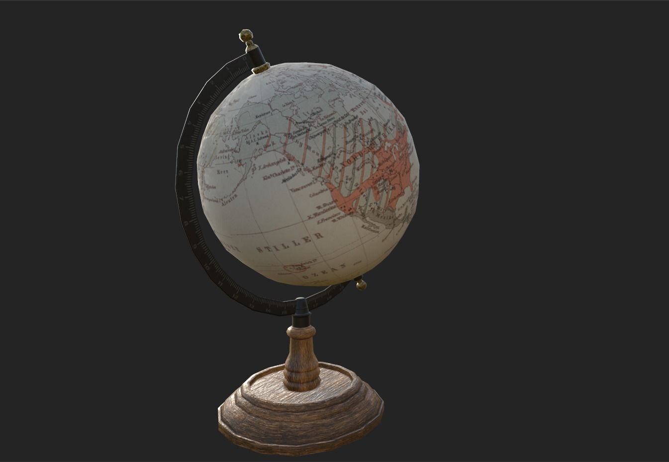 Globe Low-poly 3D model_13