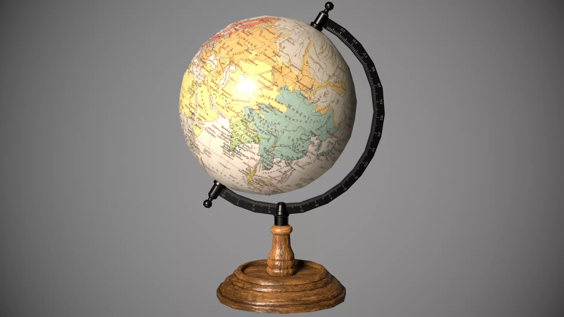 Globe Low-poly 3D model_0