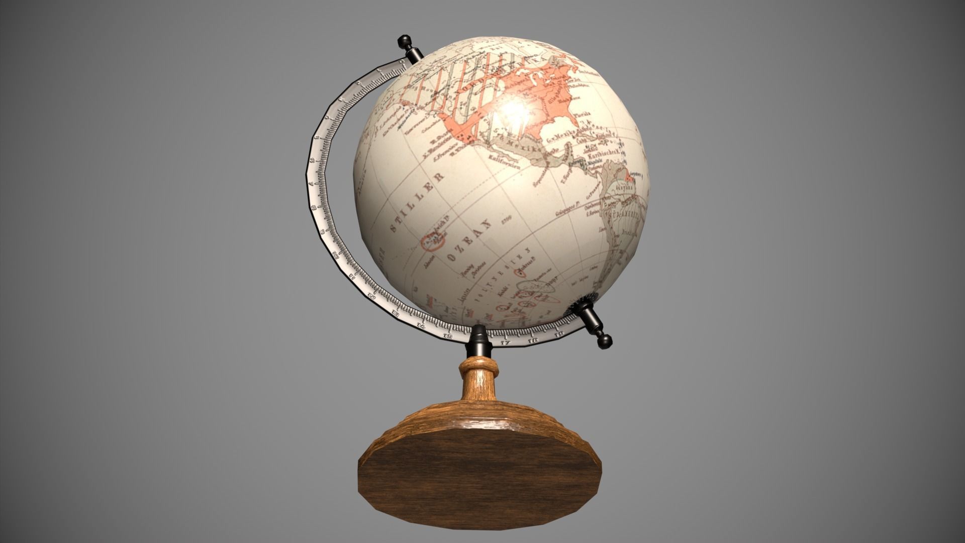 Globe Low-poly 3D model_8