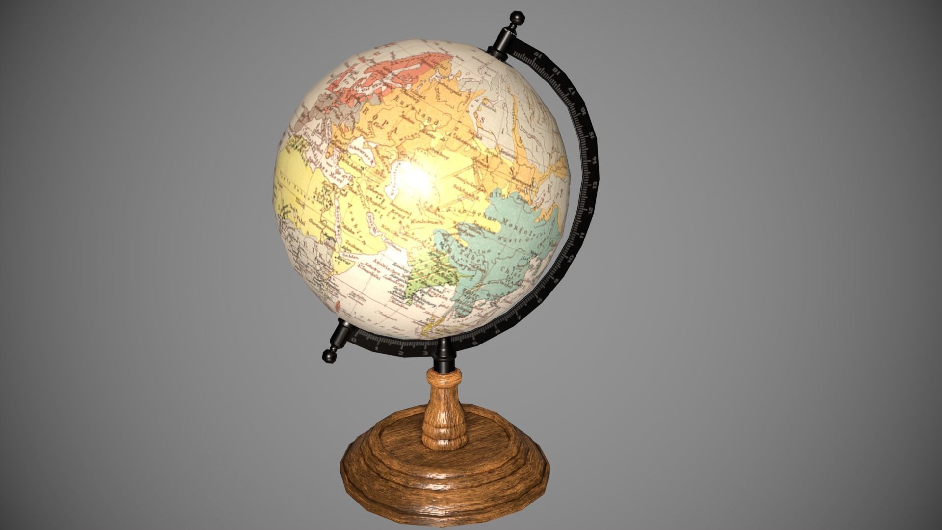 Globe Low-poly 3D model_1