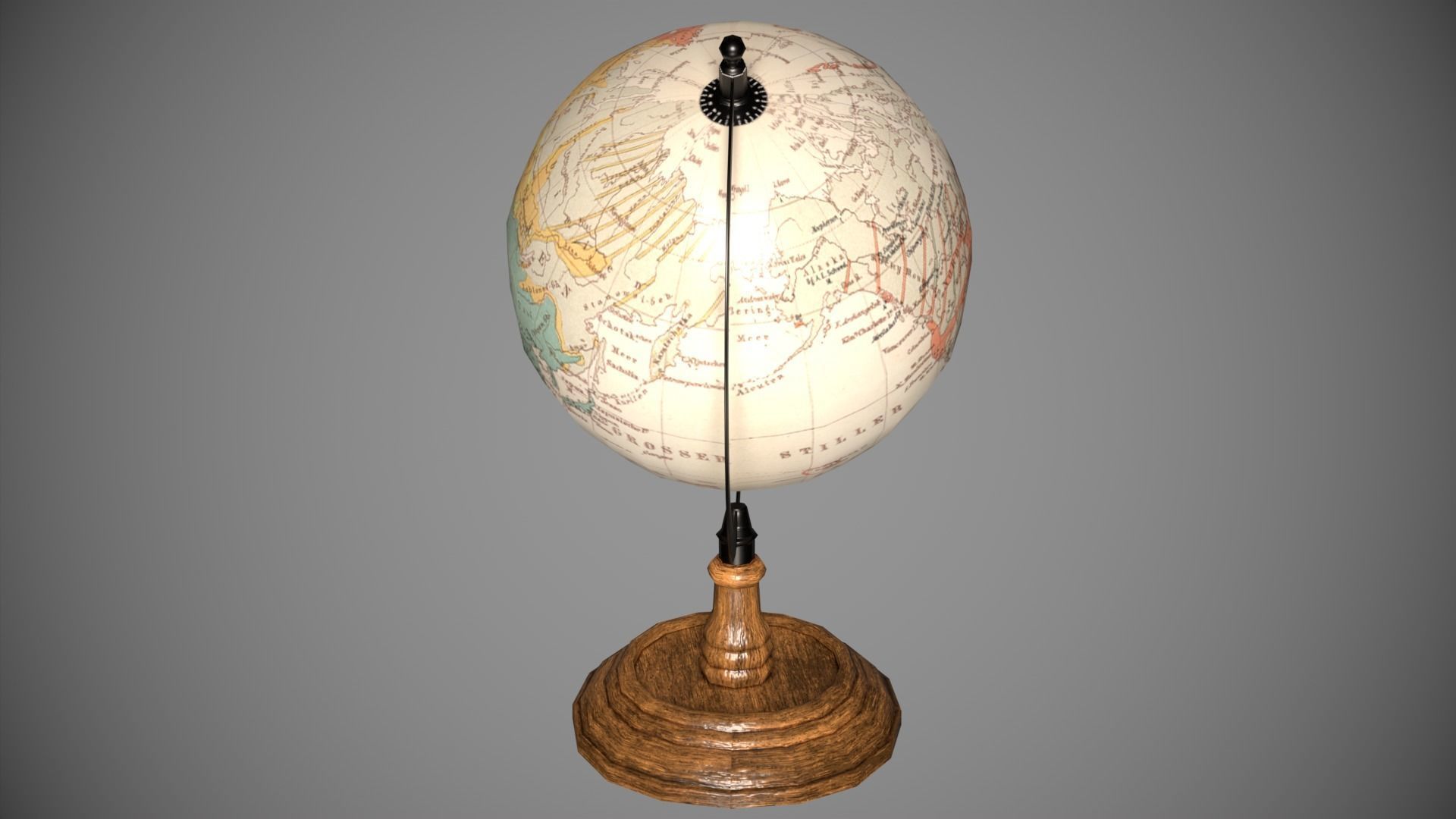 Globe Low-poly 3D model_4