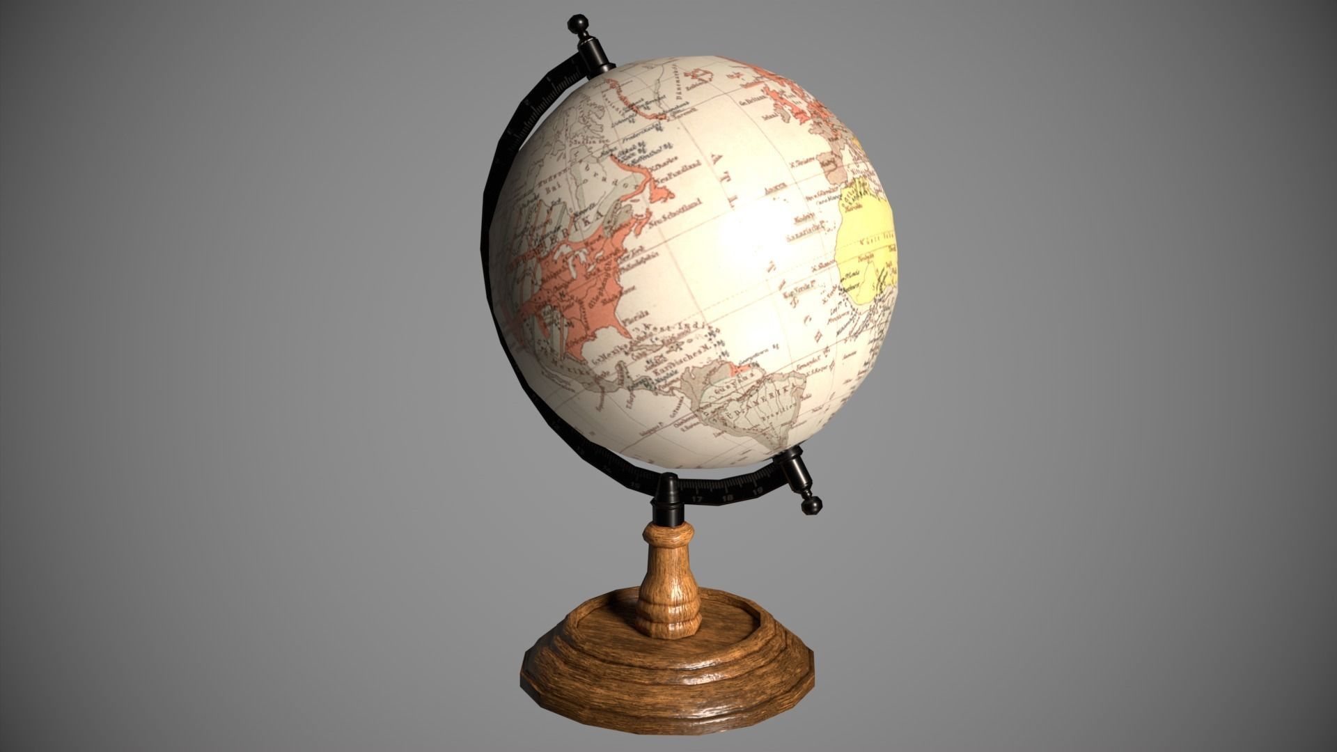 Globe Low-poly 3D model_6
