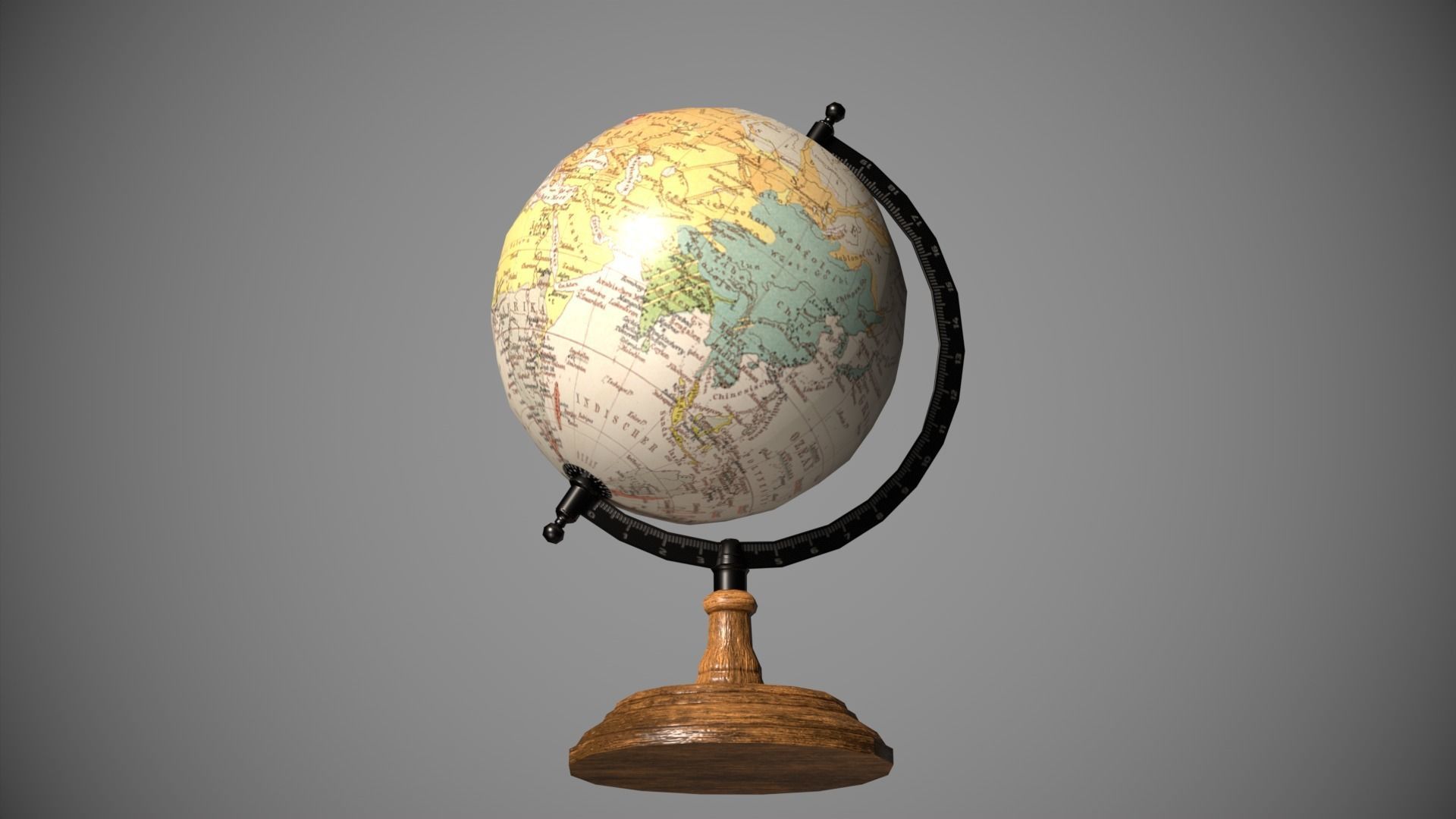 Globe Low-poly 3D model_2