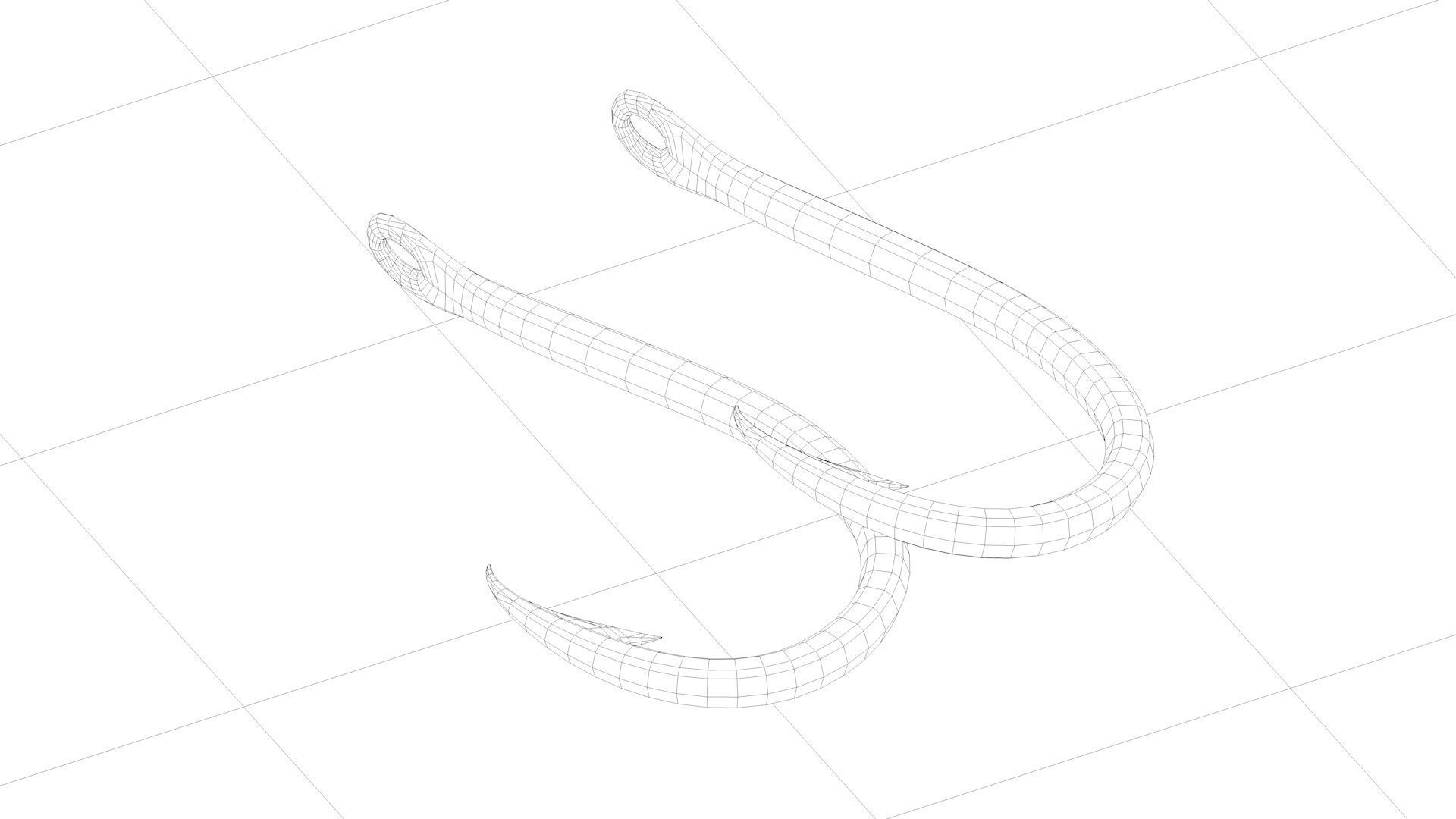 fish hook 3D model_2