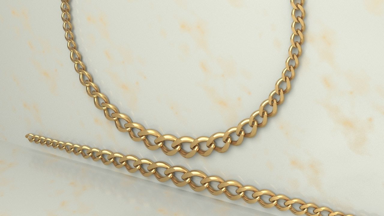 Cuban Graduated Necklace Chain link 3D print model_4