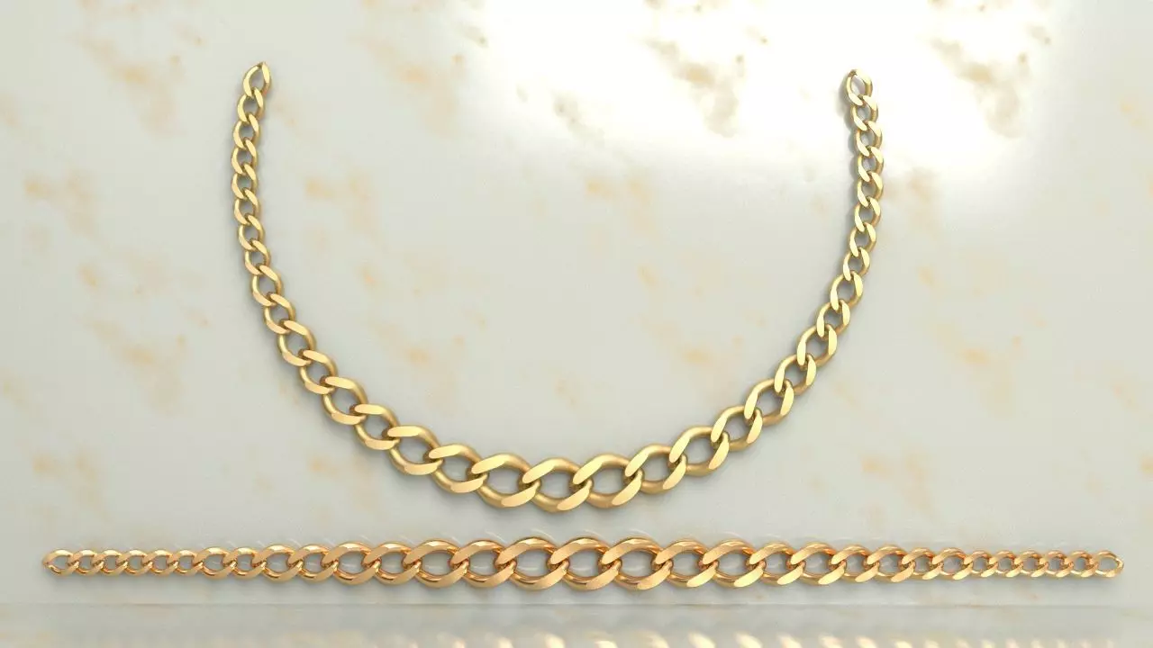 Cuban Graduated Necklace Chain link 3D print model_0