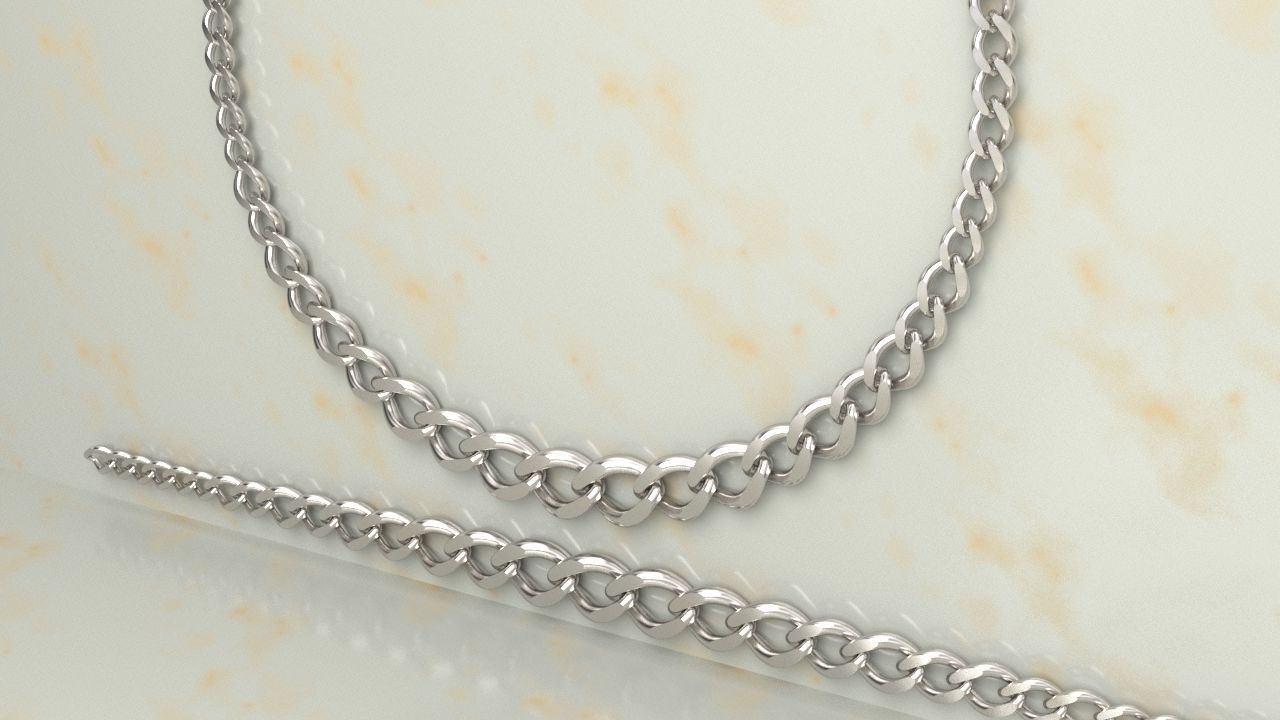 Cuban Graduated Necklace Chain link 3D print model_3