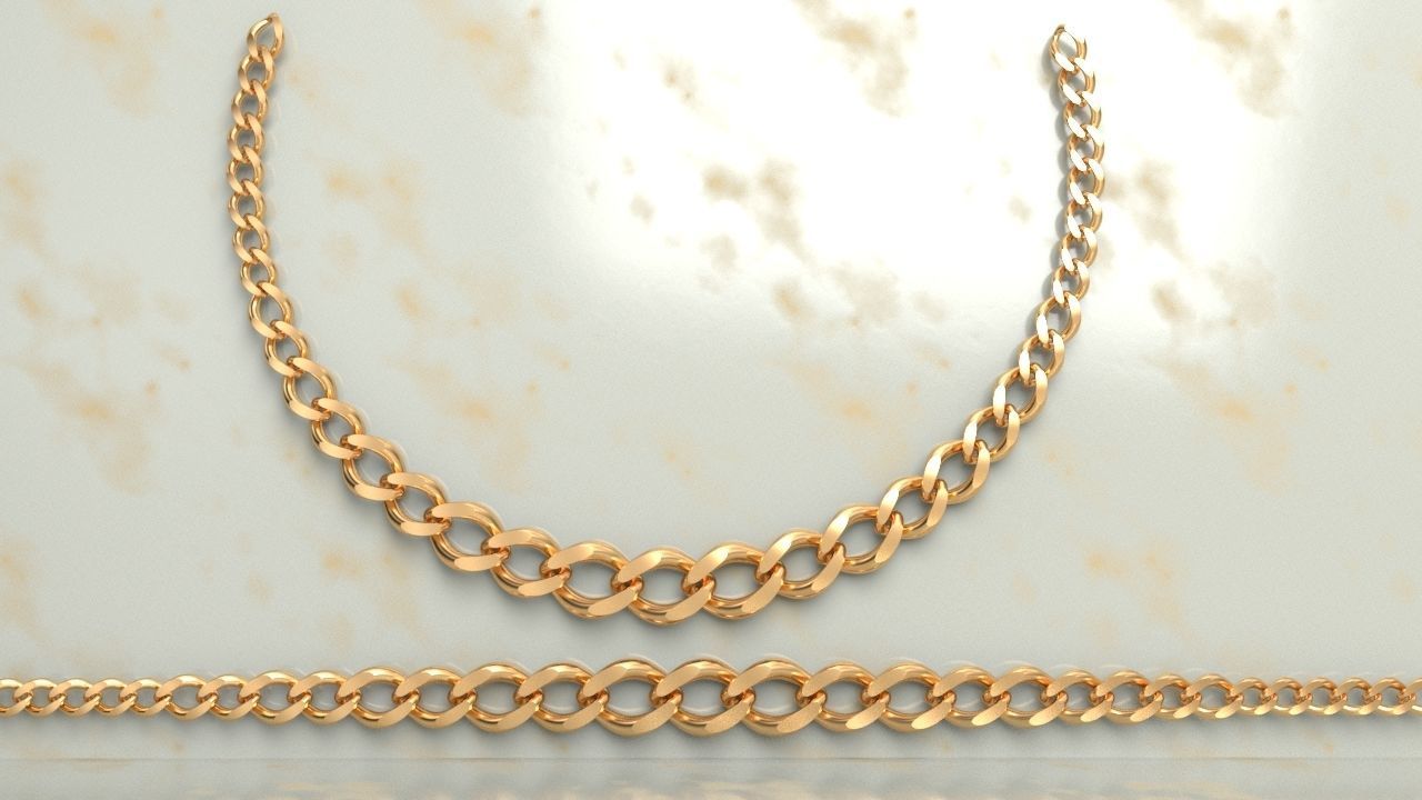 Cuban Graduated Necklace Chain link 3D print model_5