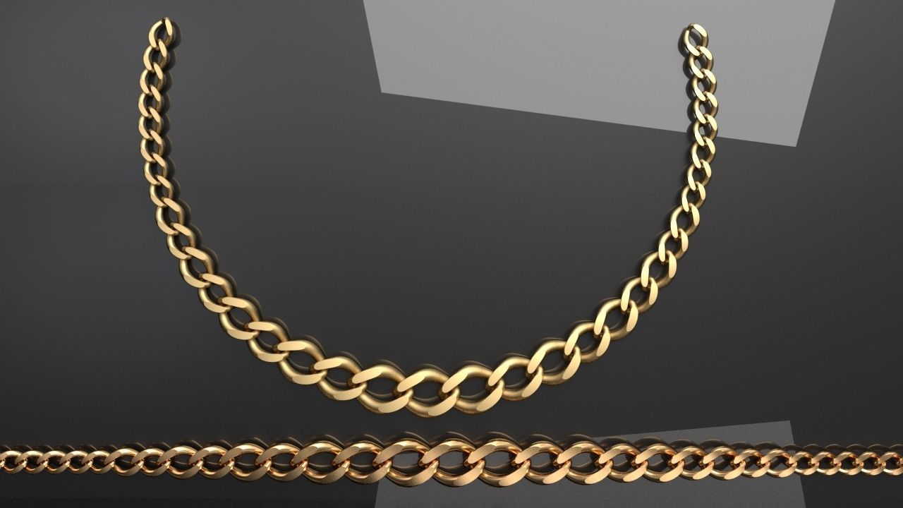 Cuban Graduated Necklace Chain link 3D print model_8