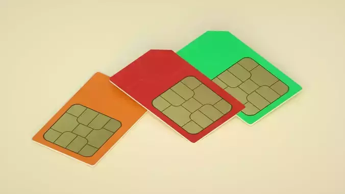 Mobile phone card ic card sim card C4D model 3D model