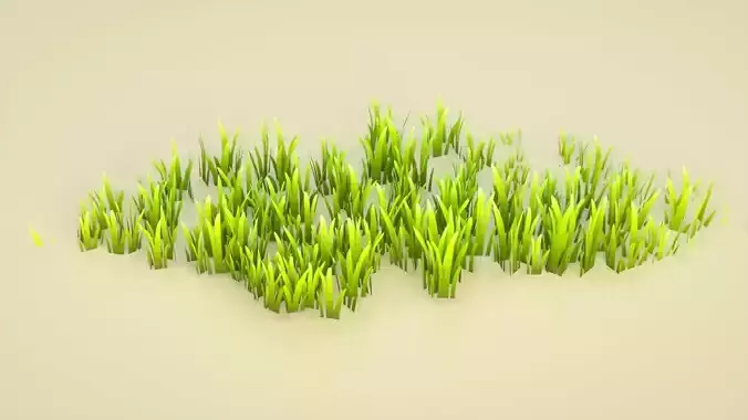 Cartoon grass green grass plant vegetation C4D model