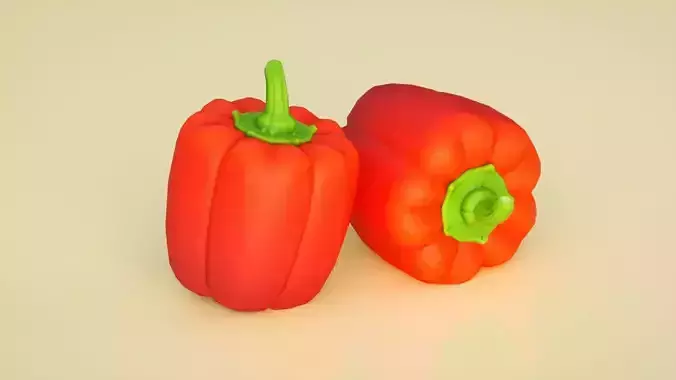 Bell pepper color pepper  big red pepper C4D model