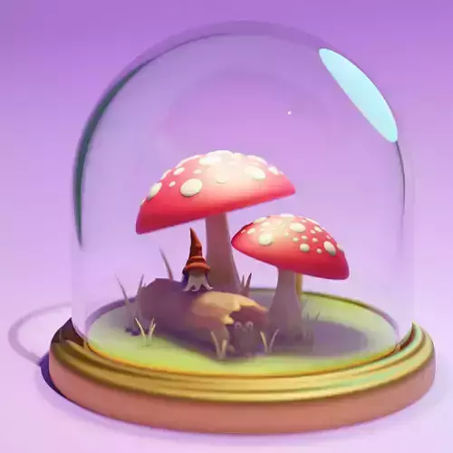 Mushroom Terrarium 3d Printable STL and Blend Model