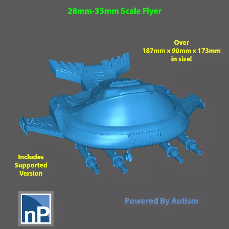 28mm-35mm Sci-Fi Flyer Free 3D print model