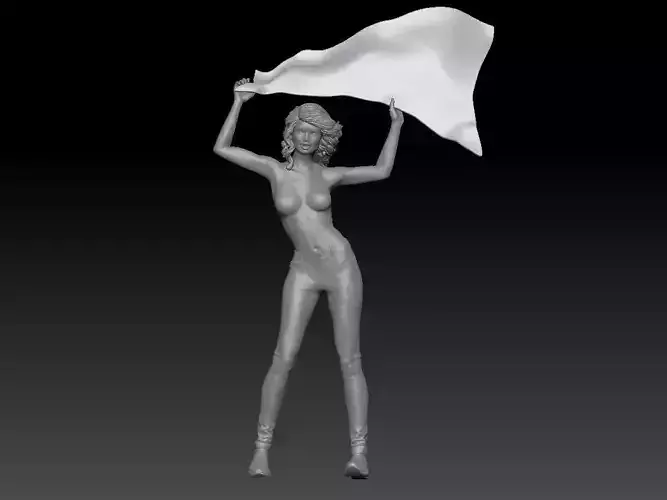 GIRLS FLAG WOLD CUP QATAR 3 3D print model