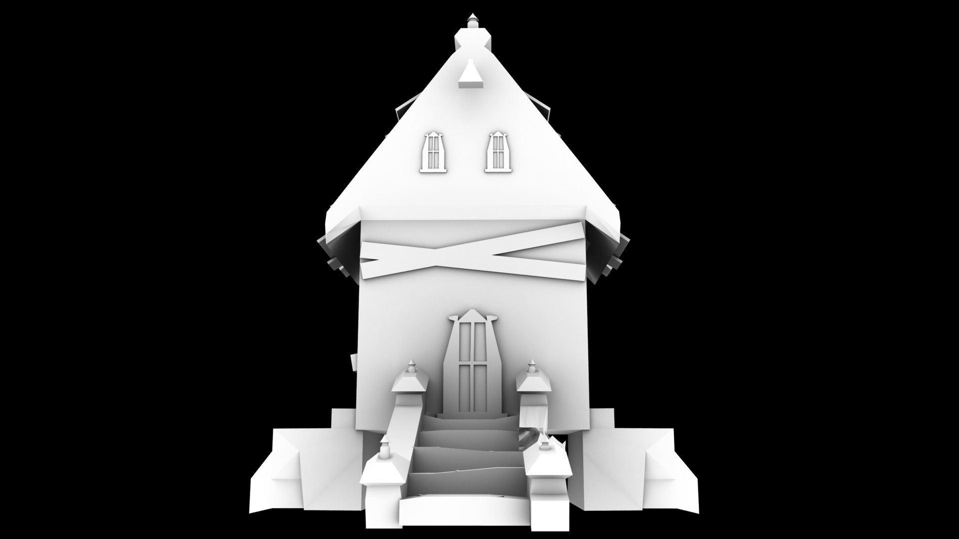 Abandoned House Quality Detailing Without Textures By Abhi Low-poly 3D model_5