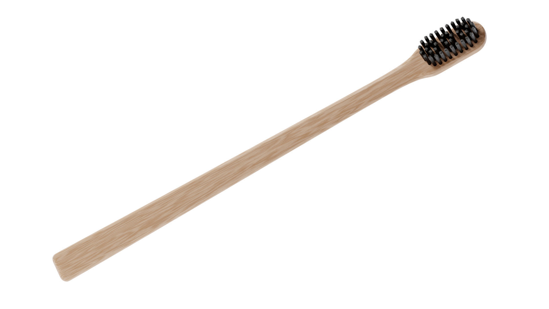 Wood Toothbrush 3D model_3