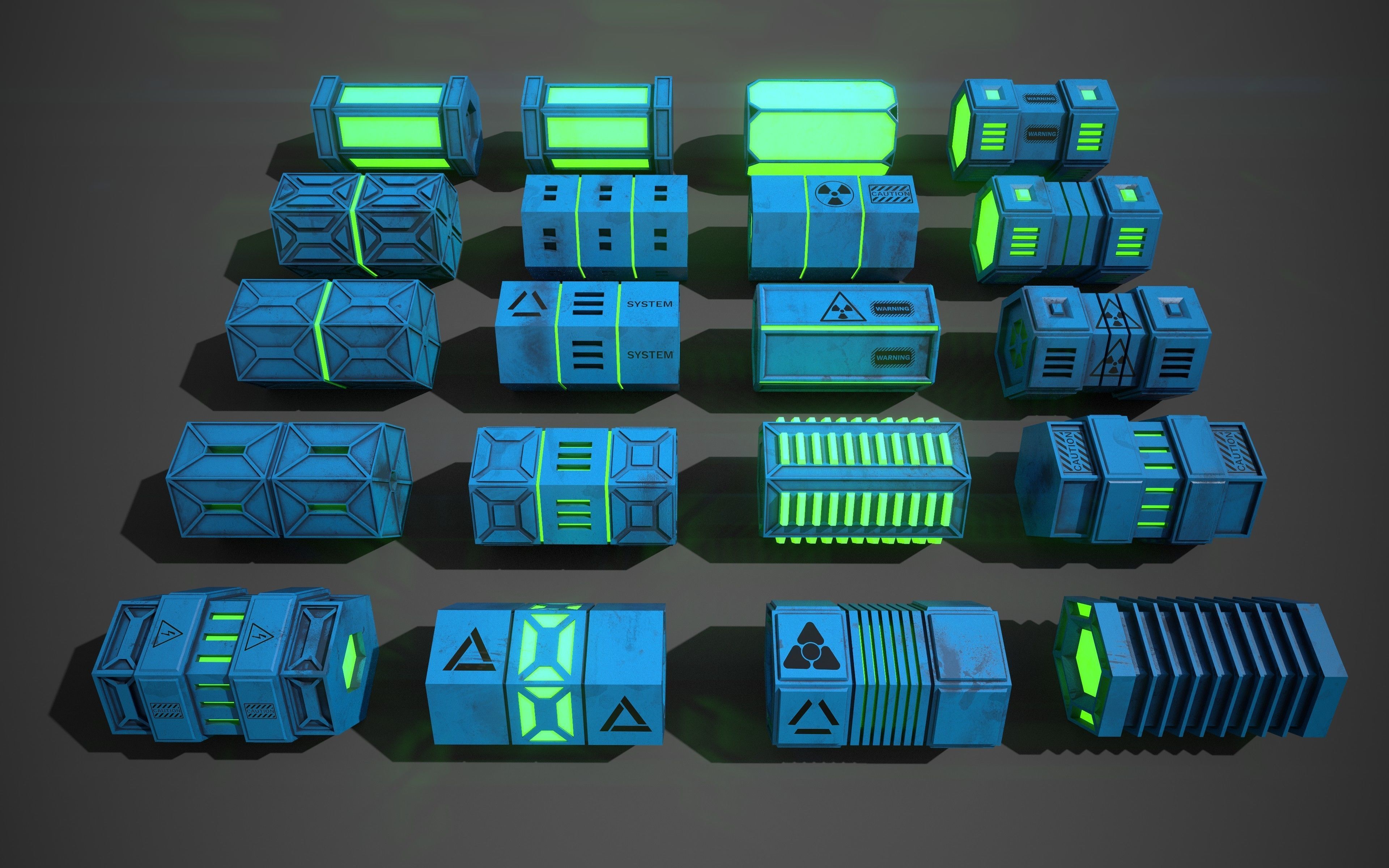 NGon Box Collection Plastic Low-poly 3D model_3