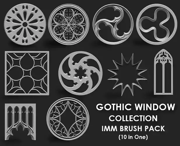 Gothic Window Collection IMM Brush Pack 10 in One
