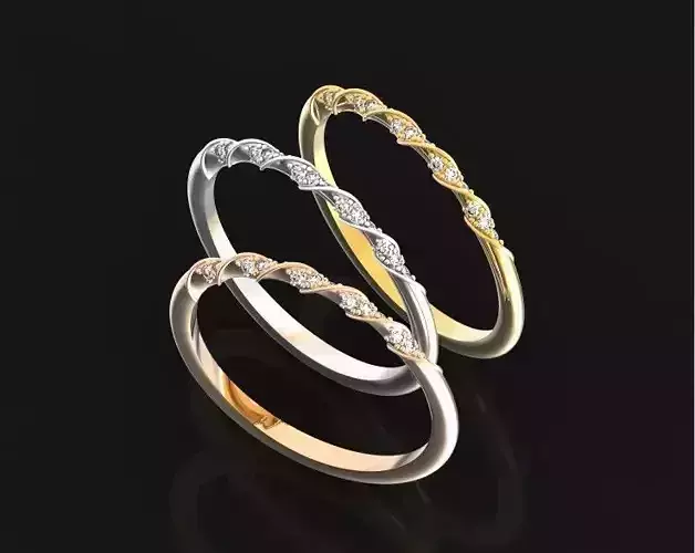  Wedding ring exquisite thin lightweight twisted 802