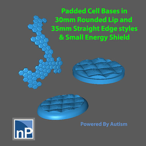 Miniature Game Bases and Energy Shield Free 3D print model