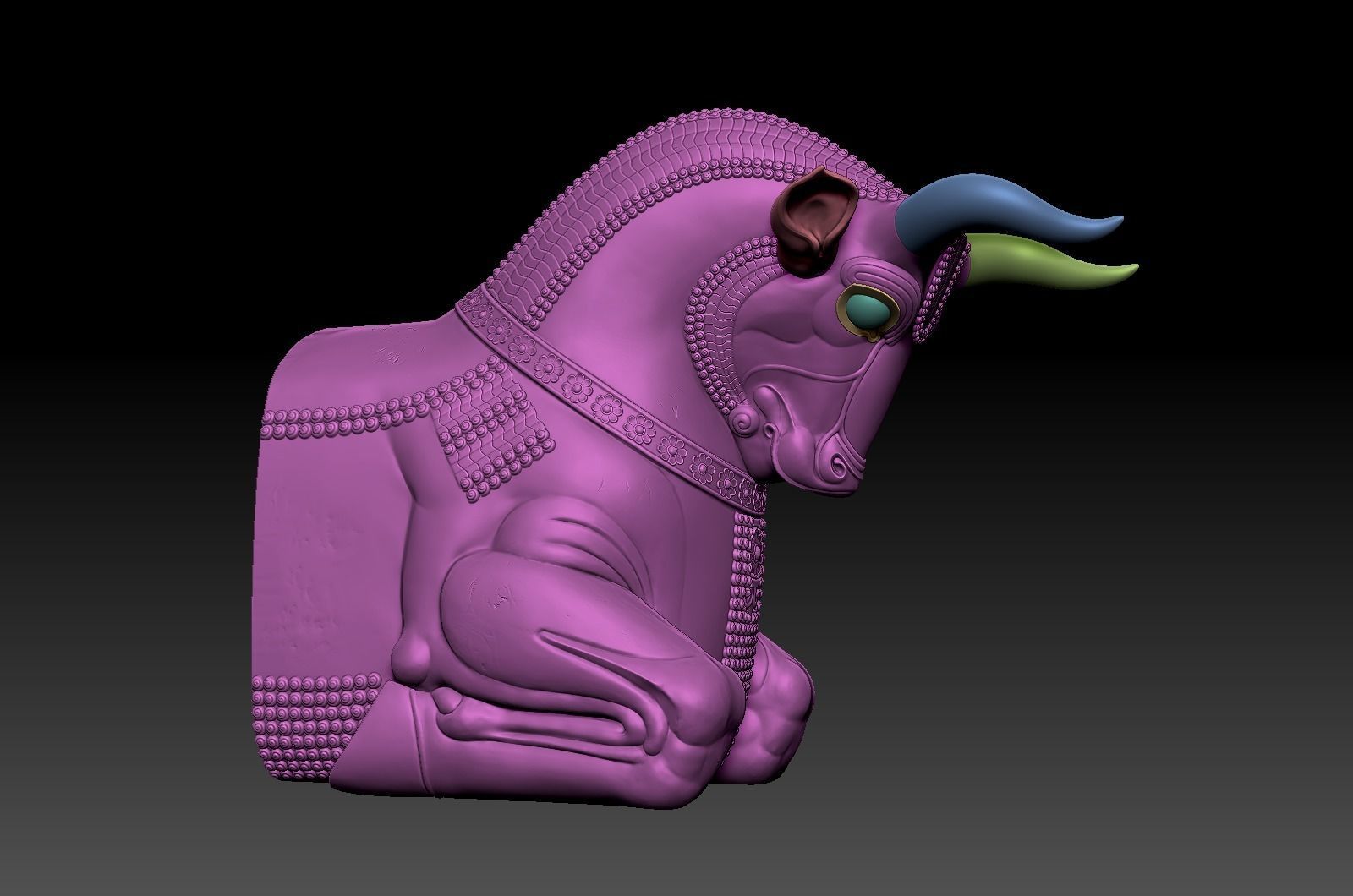 Mesopotamia Persepolis Sacred Bull Sculpture 3D print model_8
