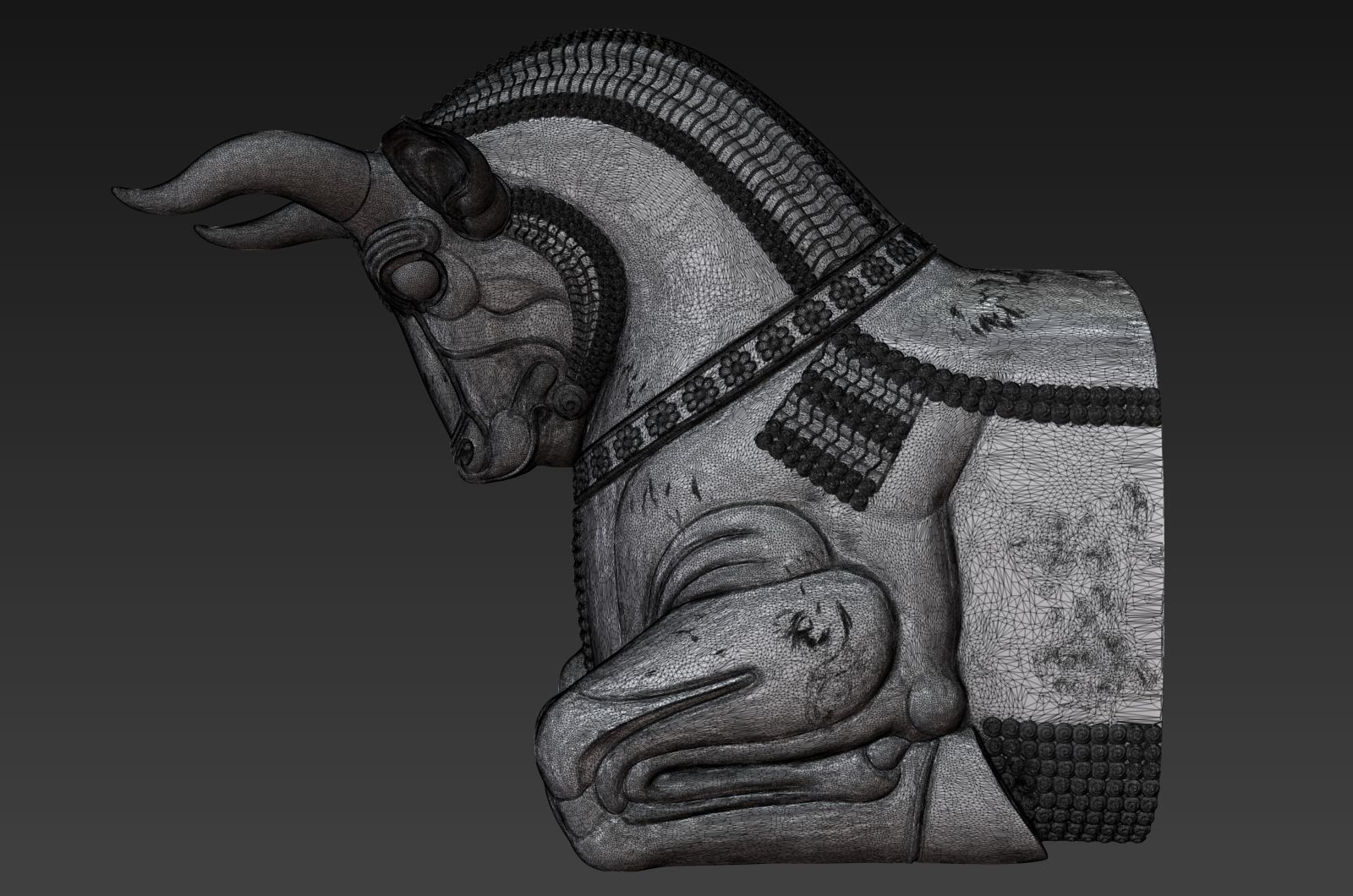 Mesopotamia Persepolis Sacred Bull Sculpture 3D print model_14