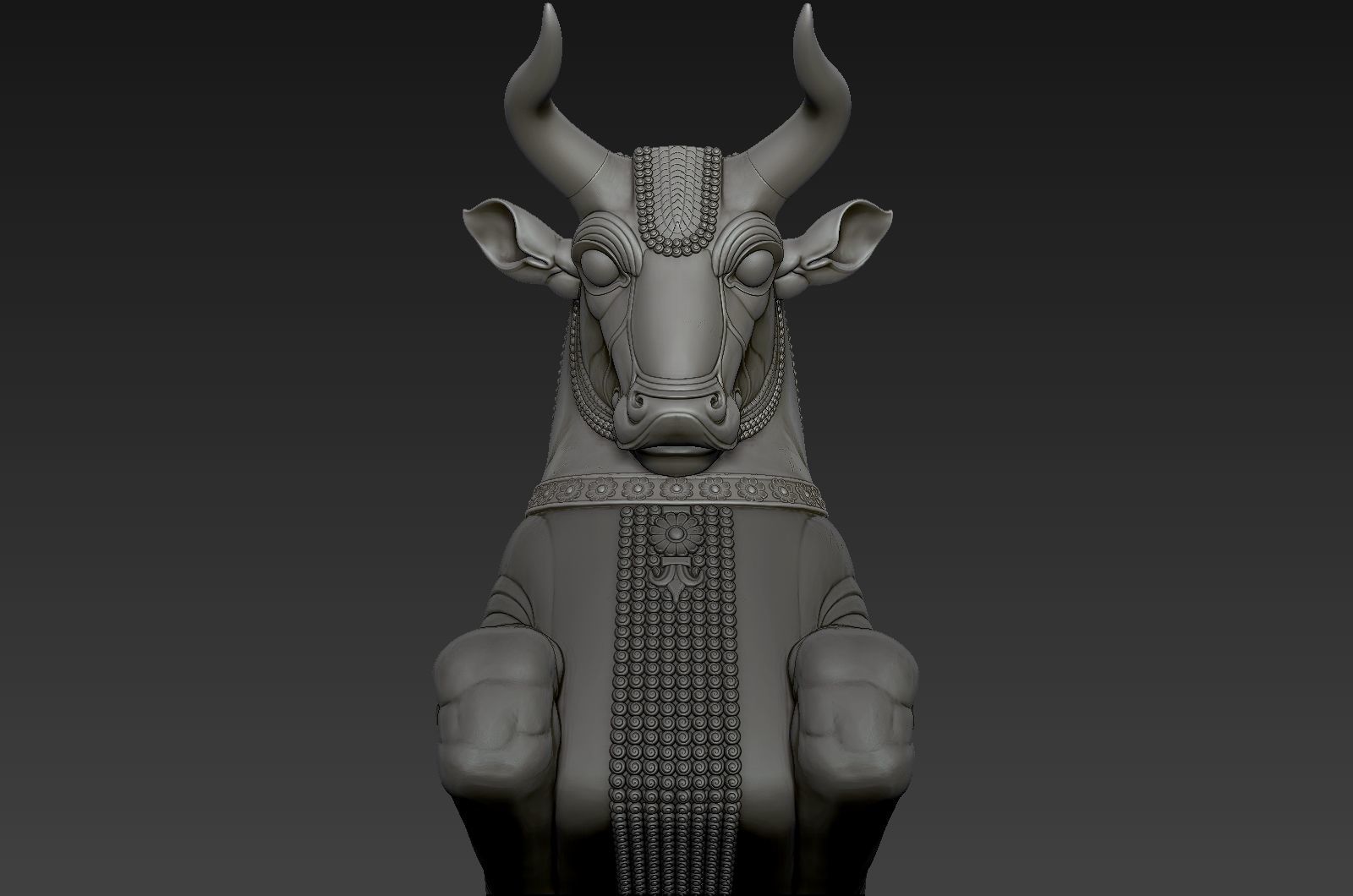 Mesopotamia Persepolis Sacred Bull Sculpture 3D print model_16