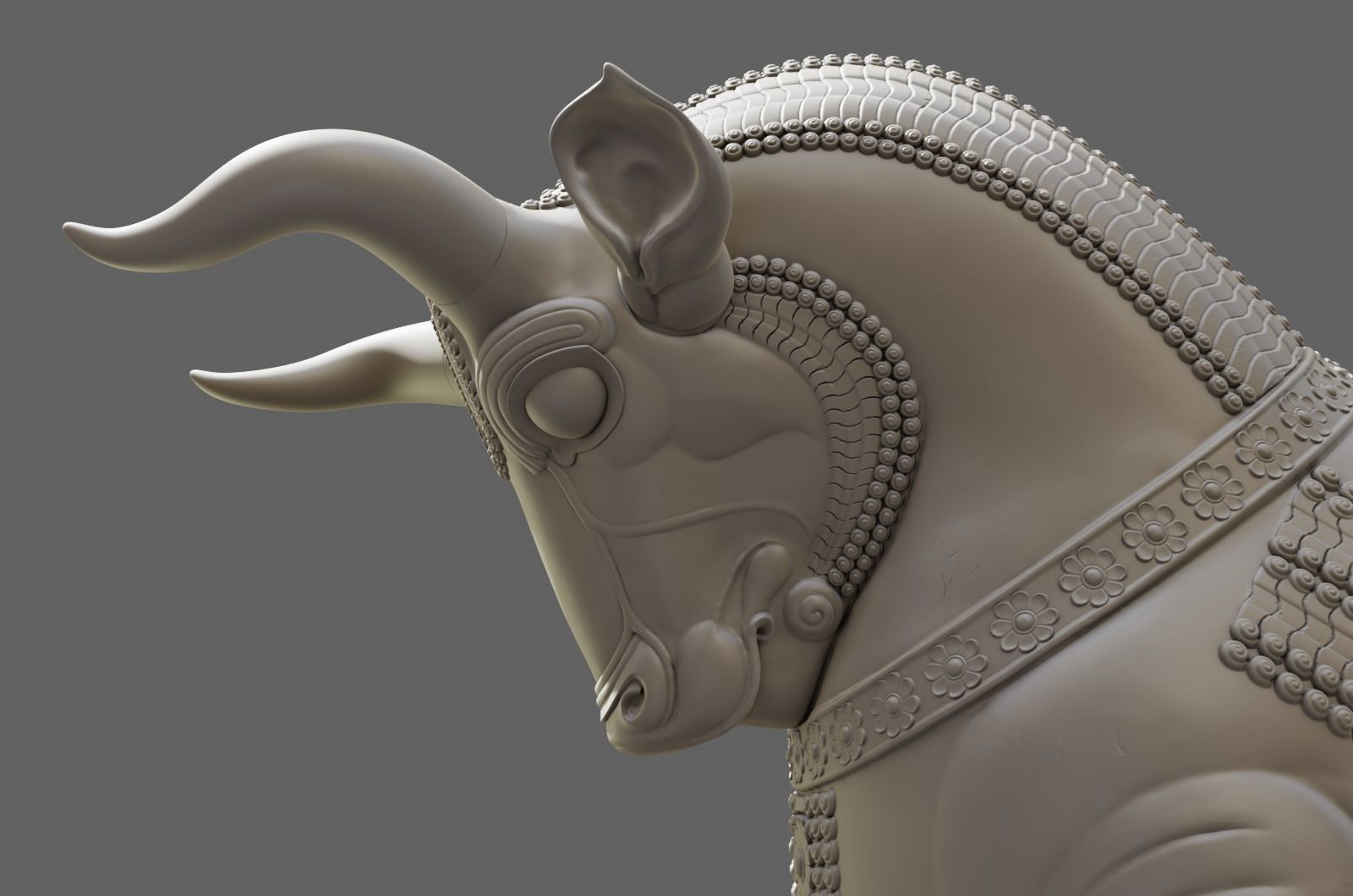 Mesopotamia Persepolis Sacred Bull Sculpture 3D print model_39